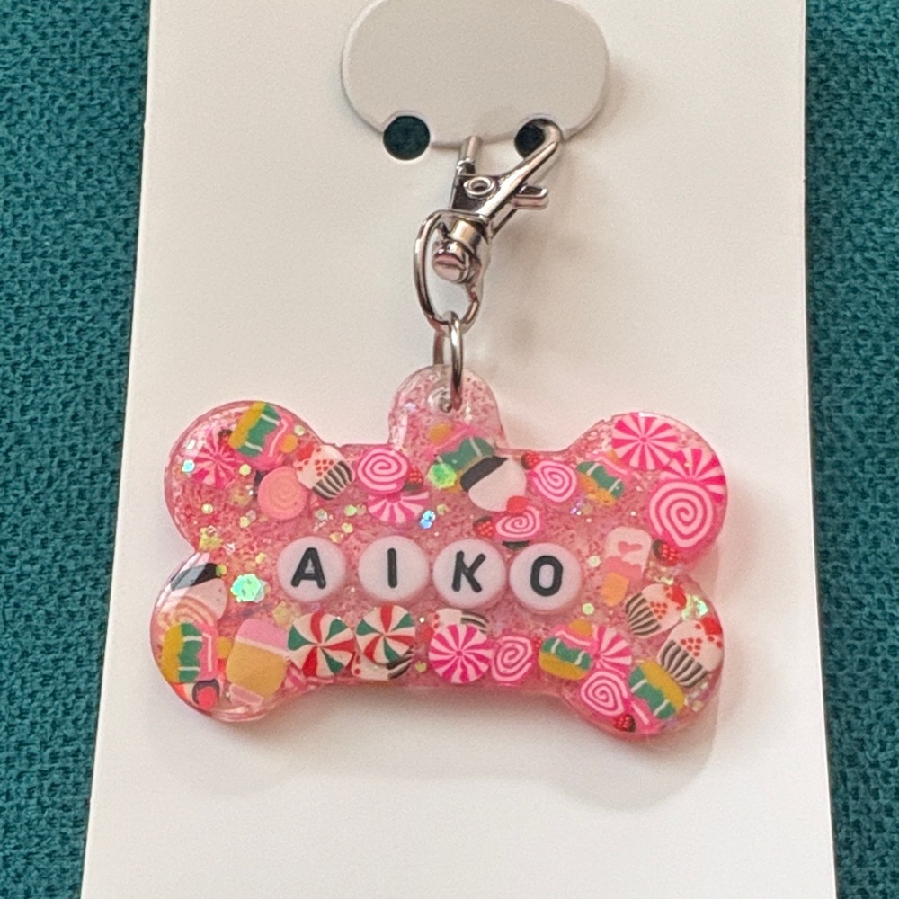 Colorful Dog Bone Keychain